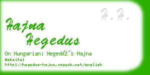 hajna hegedus business card